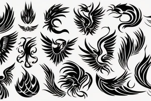 Phoenix and fire background tattoo idea