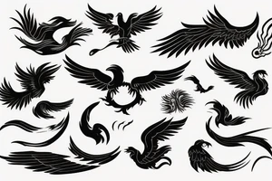 Phoenix and fire background tattoo idea