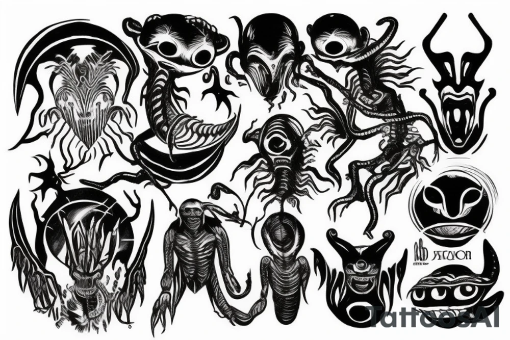Alien God coming down tattoo idea