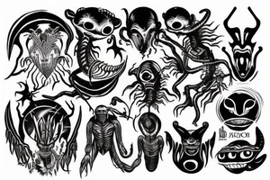 Alien God coming down tattoo idea