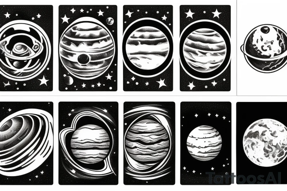 aligned planets tattoo idea