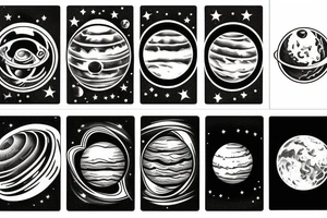 aligned planets tattoo idea