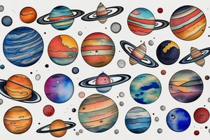 aligned planets tattoo idea