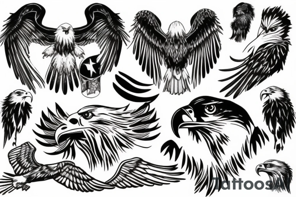 two eagles free fall tattoo idea