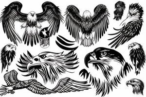 two eagles free fall tattoo idea