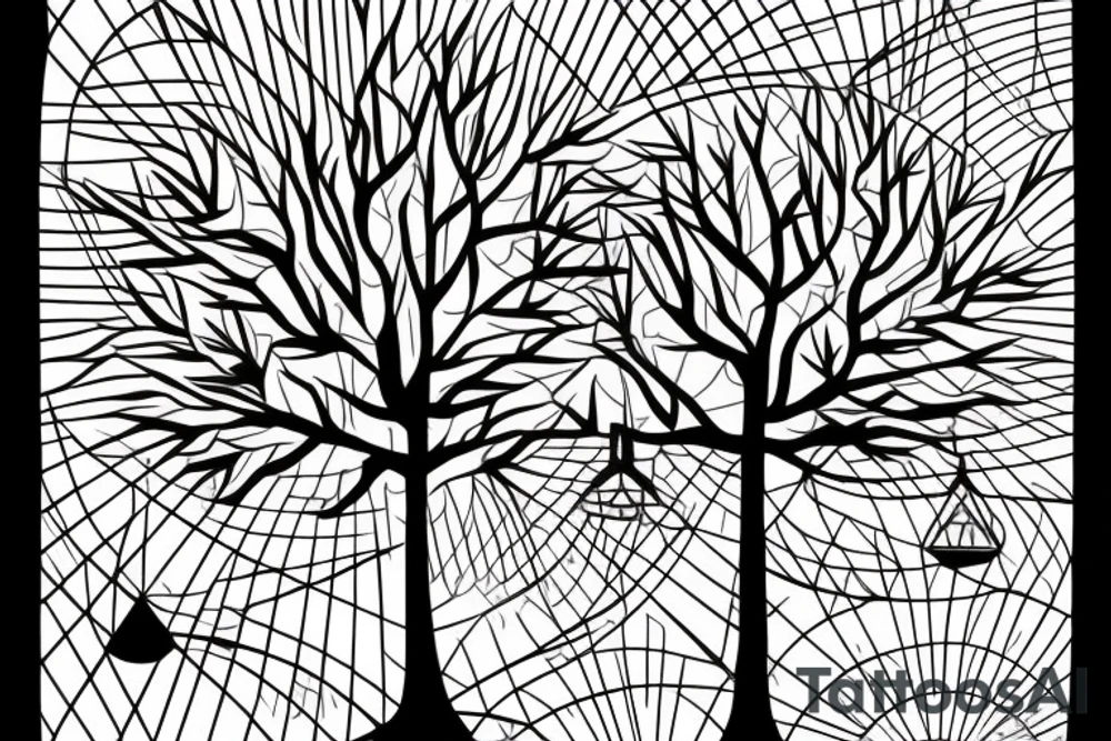 Geometric Shaped Fig Tree in Modern Palestine tattoo idea