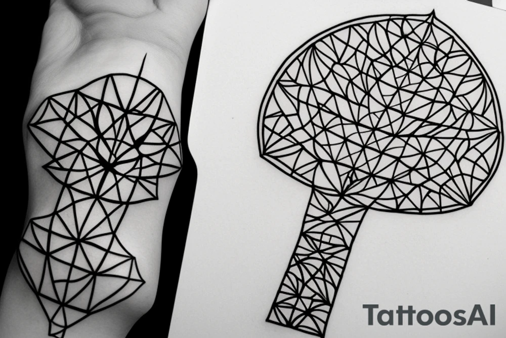 Geometric Shaped Fig Tree in Modern Palestine tattoo idea