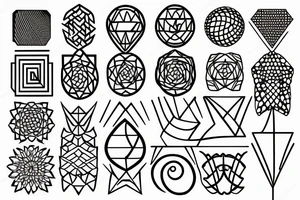 geometric shaped fibonacci tattoo idea
