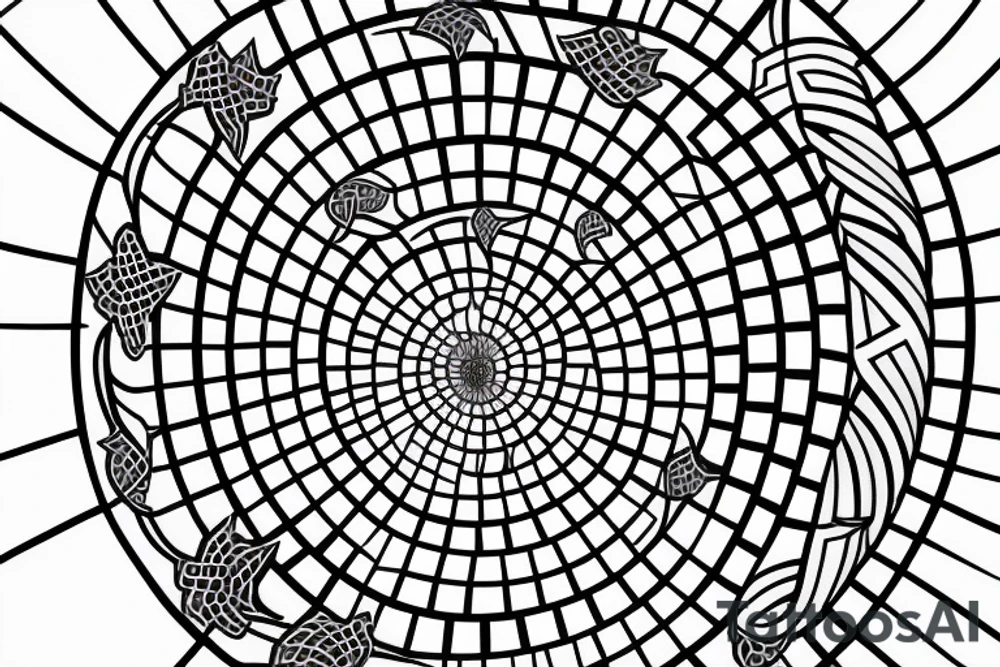 geometric shaped fibonacci tattoo idea