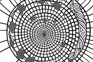 geometric shaped fibonacci tattoo idea