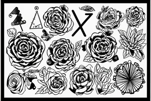 math gradient symbol growing flowers tattoo idea