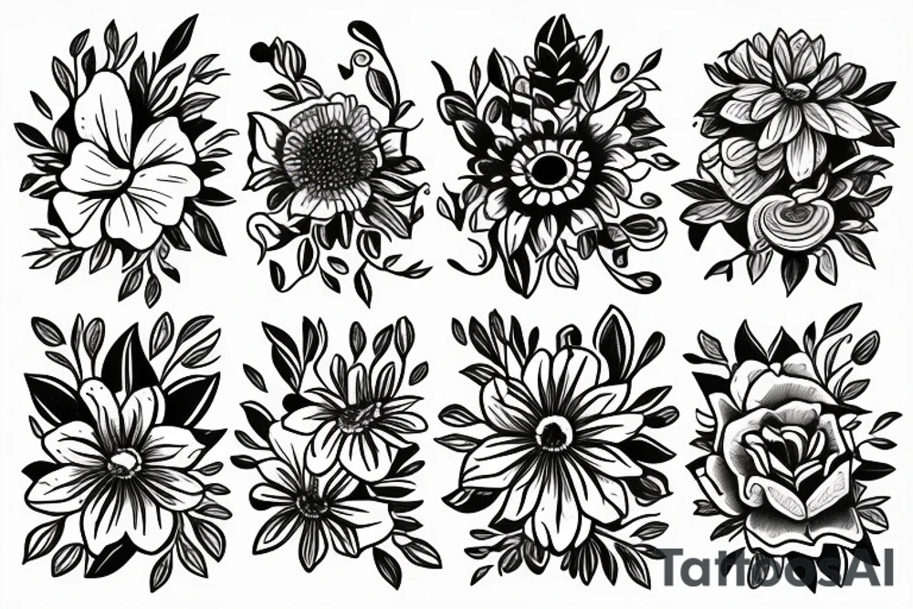 nabla growing flowers tattoo idea