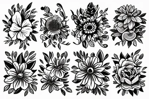 nabla growing flowers tattoo idea