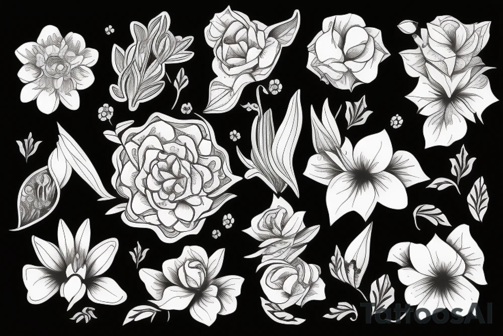 nabla growing flowers tattoo idea