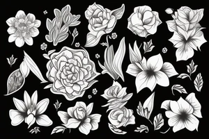 nabla growing flowers tattoo idea