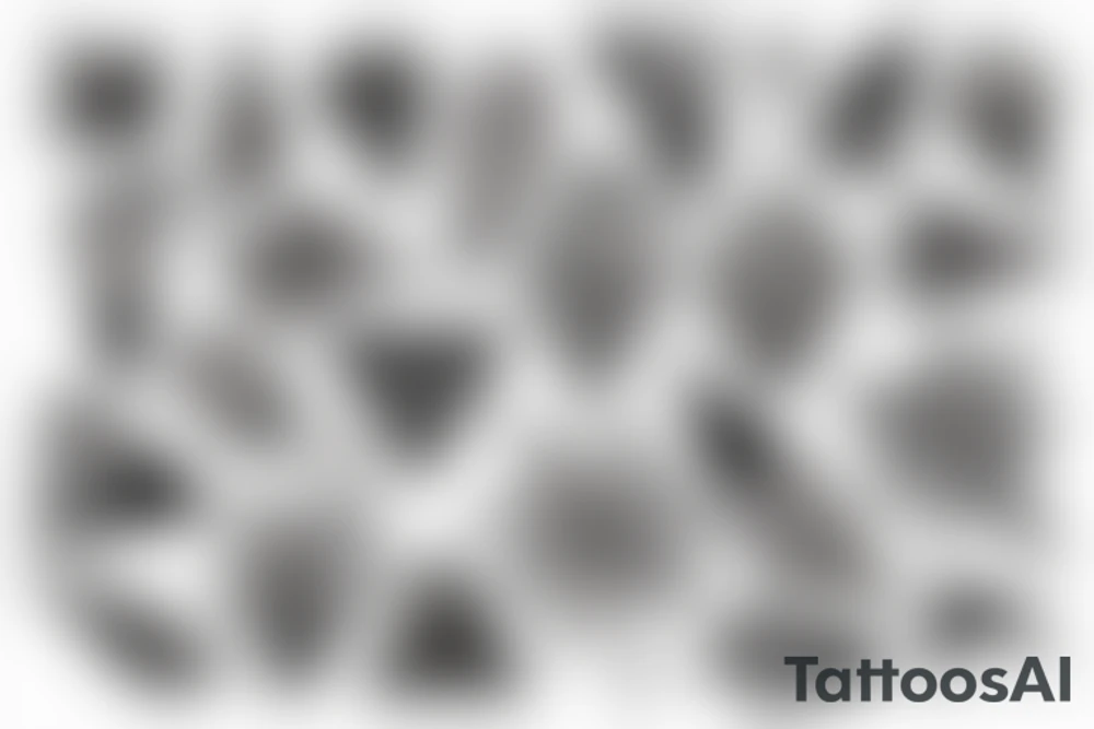 upsido down triangle sprouting flowers tattoo idea