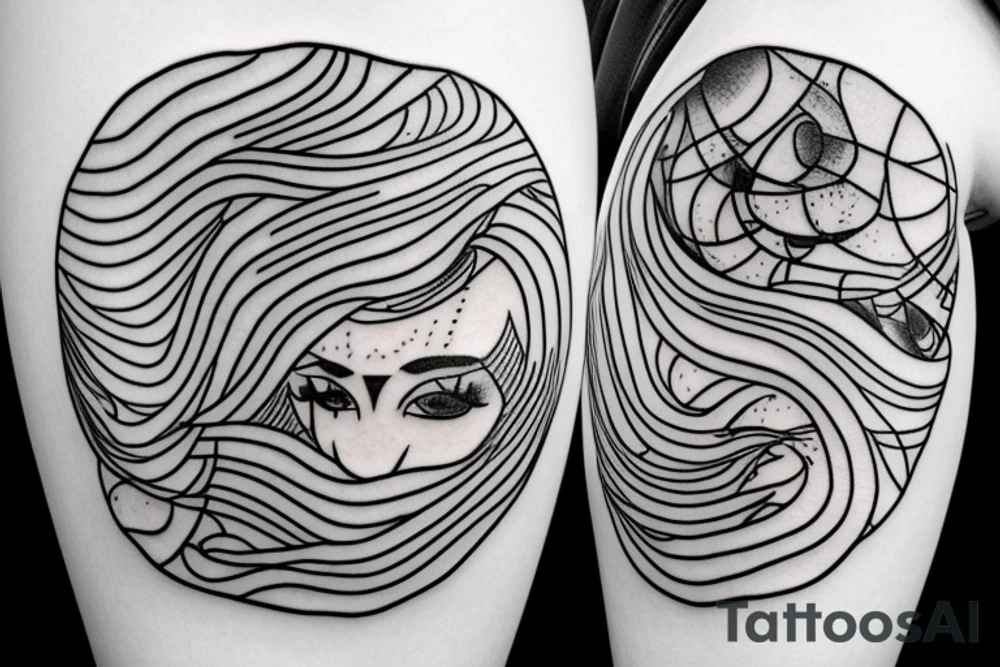 Woman bathing inside giant cup of tea tattoo idea