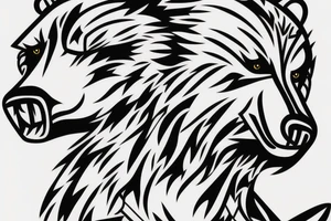 Bear fighting a hawk tattoo idea