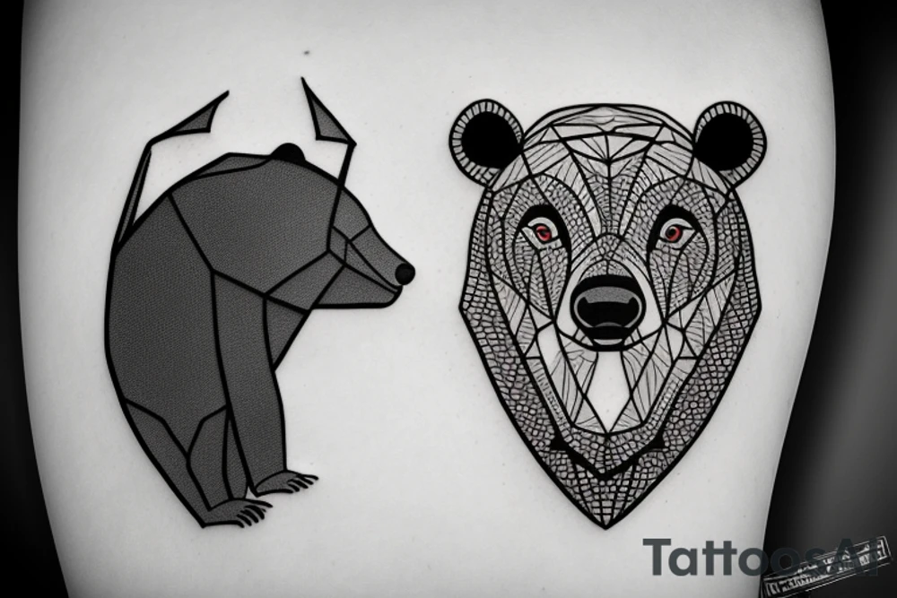 Bear fighting a hawk tattoo idea