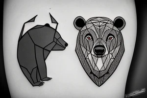 Bear fighting a hawk tattoo idea