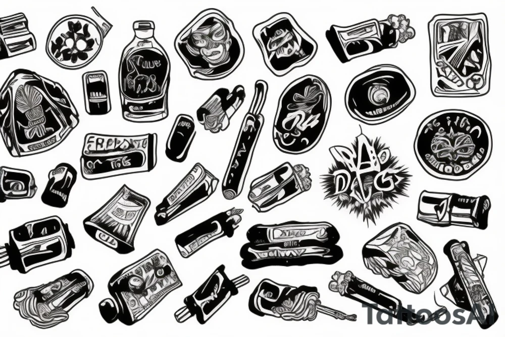 drugs, rock tattoo idea