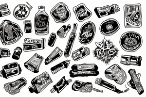 drugs, rock tattoo idea