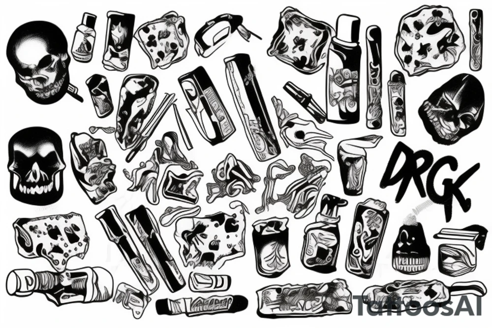 drugs, rock tattoo idea