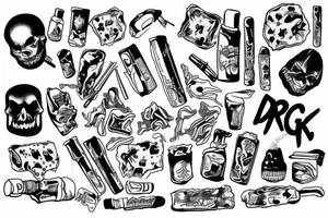 drugs, rock tattoo idea