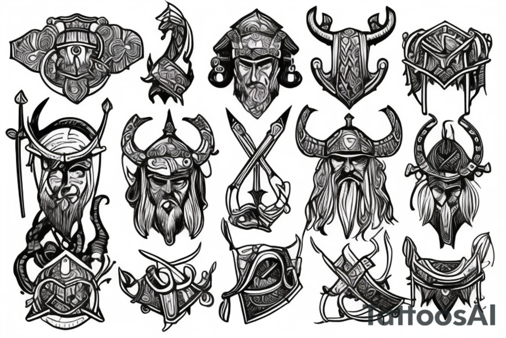 Viking, Scandic, artstyle tattoo idea