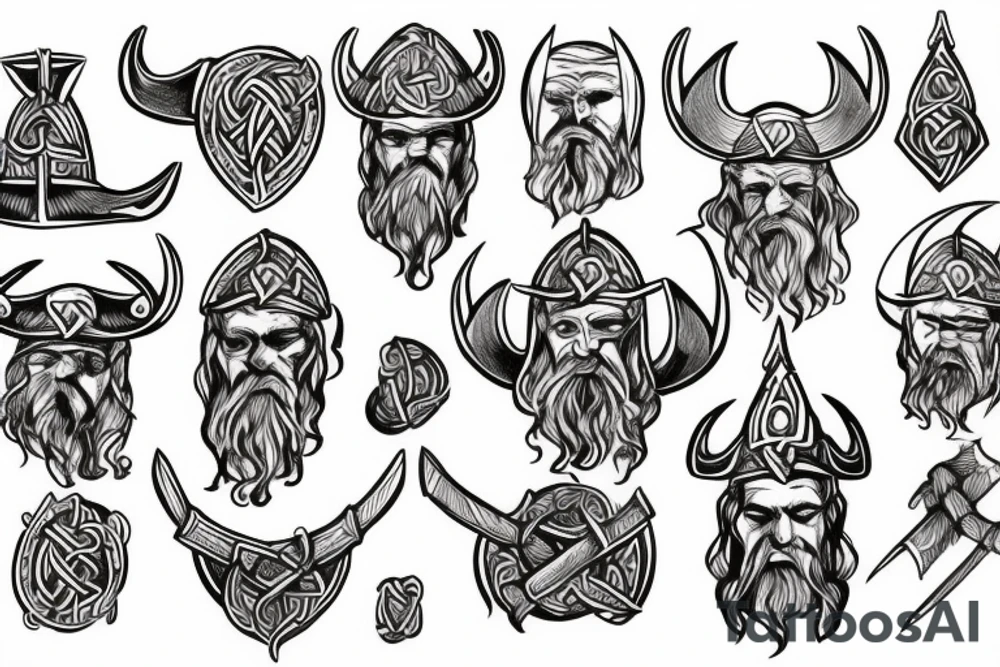 Viking, Scandic, artstyle tattoo idea
