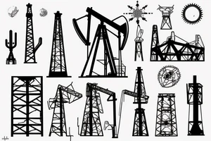 oil derrick in the desert tattoo idea