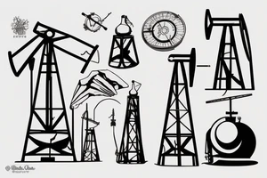 oil derrick in the desert tattoo idea