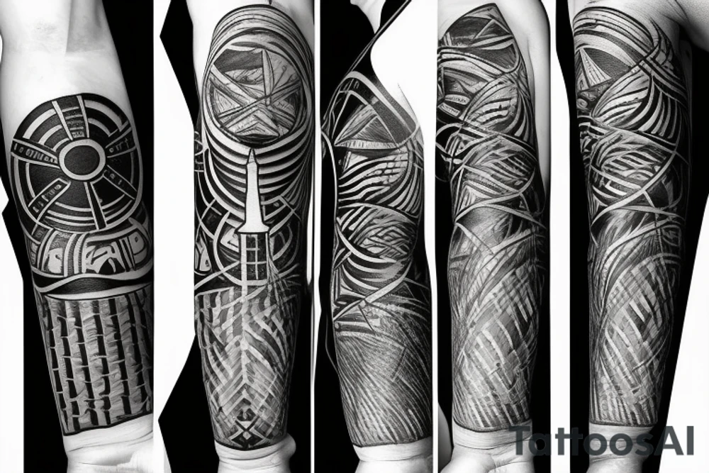 oil derrick in the desert tattoo idea