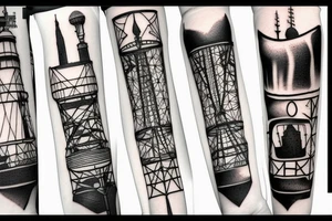 oil derrick in the desert tattoo idea