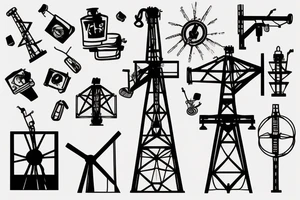oil derrick in the desert tattoo idea
