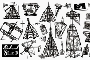 oil derrick in the desert tattoo idea