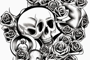 Hourglass with top half obscured by a skull tattoo idea