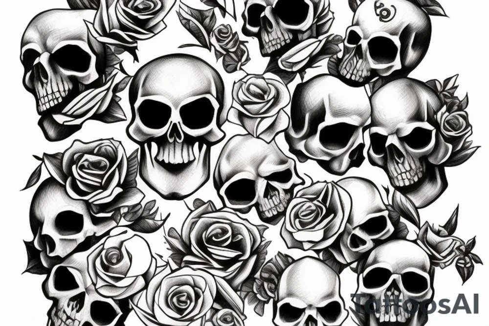 Hourglass with skull tattoo idea