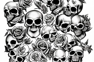 Hourglass with skull tattoo idea