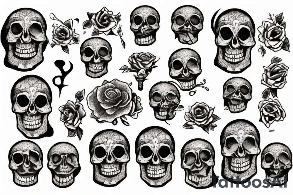 Hourglass with skull tattoo idea
