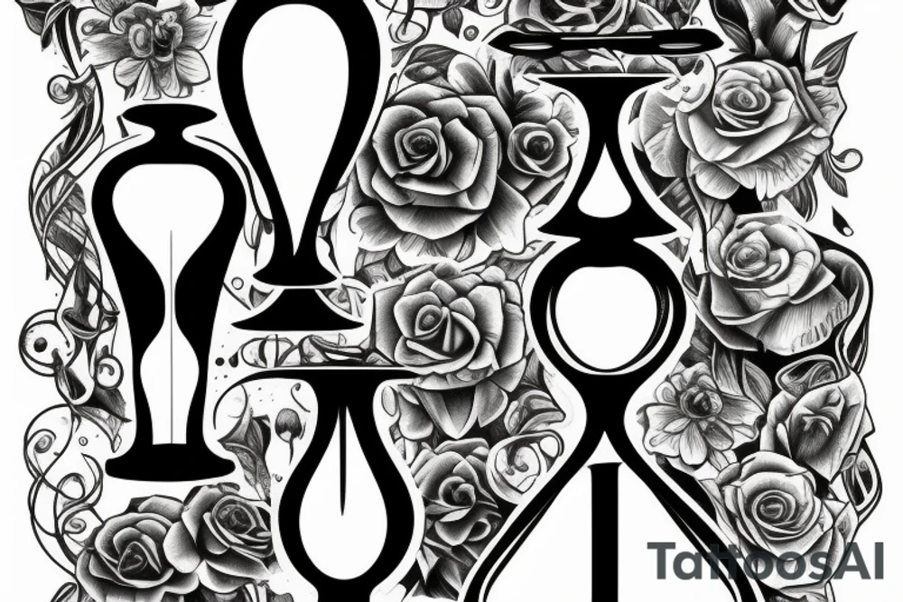 Hourglass made of bone tattoo idea