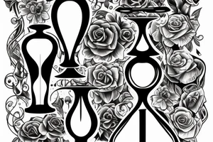 Hourglass made of bone tattoo idea