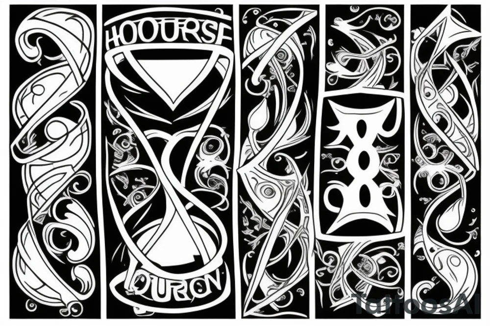 Hourglass made of bone tattoo idea