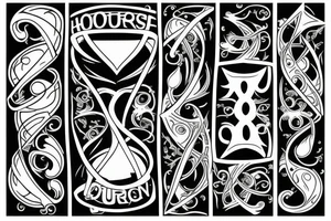 Hourglass made of bone tattoo idea