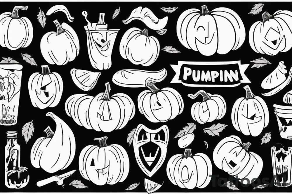 country bumpkin eating a pumpkin tattoo idea