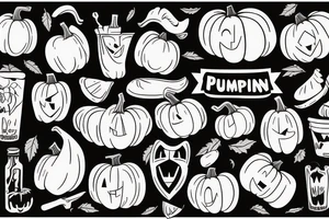 country bumpkin eating a pumpkin tattoo idea