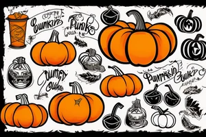 country bumpkin eating a pumpkin tattoo idea