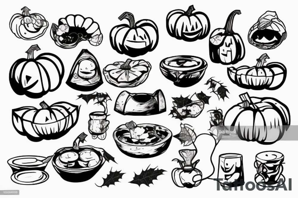 homeless eating a pumpkin tattoo idea