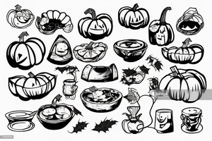 homeless eating a pumpkin tattoo idea
