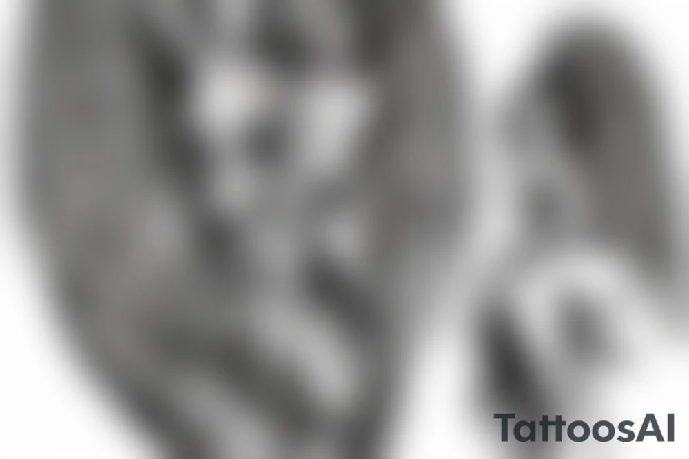 angel and demon with inscription tattoo idea
